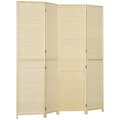 Miniatyrbild 1 av 7: Rootz 4 Panel Bamboo Room Divider - Folding Screen - Privacy Partition - Instant Privacy - 180 x 180 cm