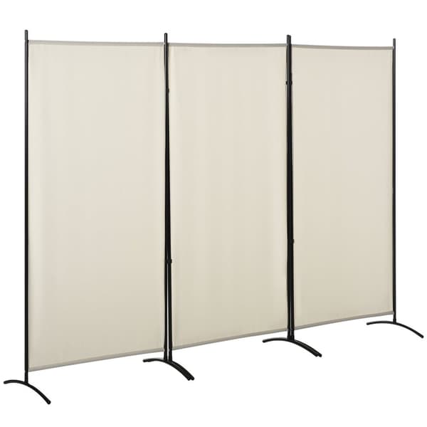Rootz 3 Panel Privacy Screen - Room Divider - Side Blind - Polyester Holdability - 253 cm x 50 cm x 182 cm
