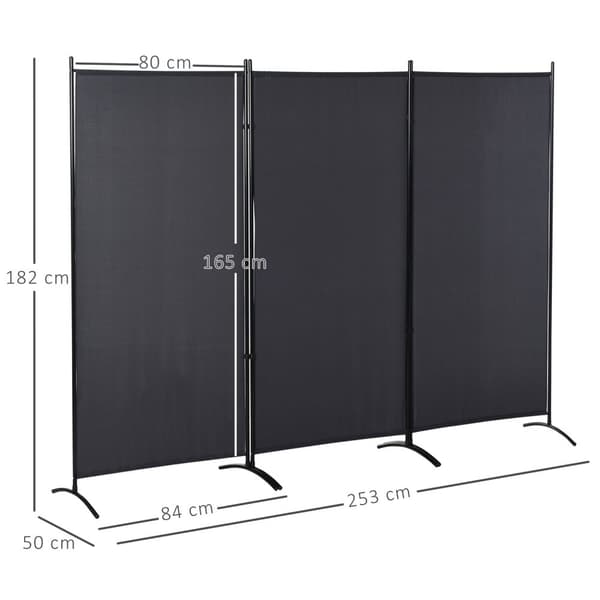 Rootz 3 Paneelin näytön yksityisyys aita - huoneenjakaja - sivuverho - kestävä polyesteri - 253 cm x 50 cm x 182 cm
