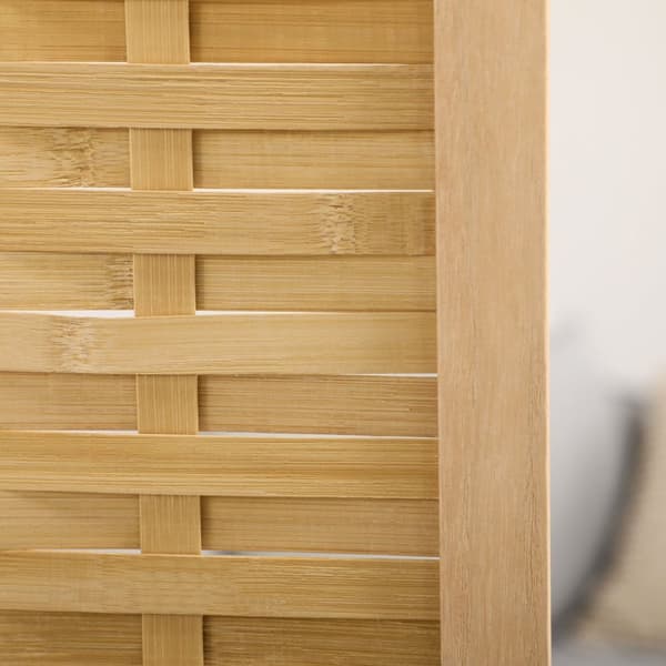 Rootz 4 -delt værelse Divider - Privatlivsskærm - Bambuspartition - Natural Style - Foldbar og rumbesparende - 160 cm x 170 cm