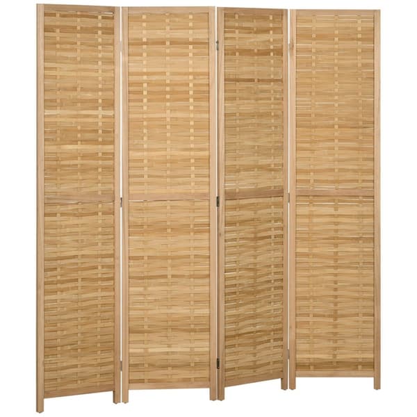 Rootz 4 -delt værelse Divider - Privatlivsskærm - Bambuspartition - Natural Style - Foldbar og rumbesparende - 160 cm x 170 cm