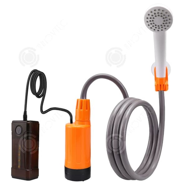 INN Campingdusch 2200mah Bärbar utomhusduschdusch med vattenpump för vandring Camping Resor Strandhundbad