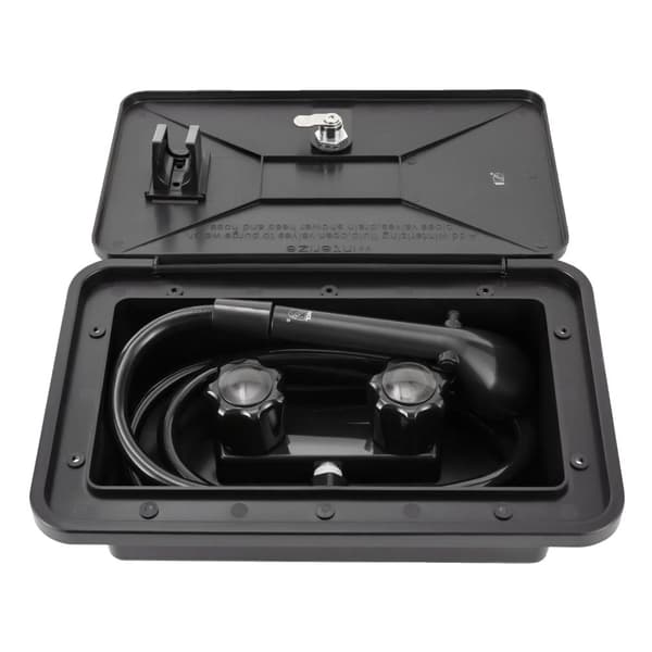 Utomhus Duschbox Kit, Varm och Kall Dusch, Hållbar och Lätt Installation,svart