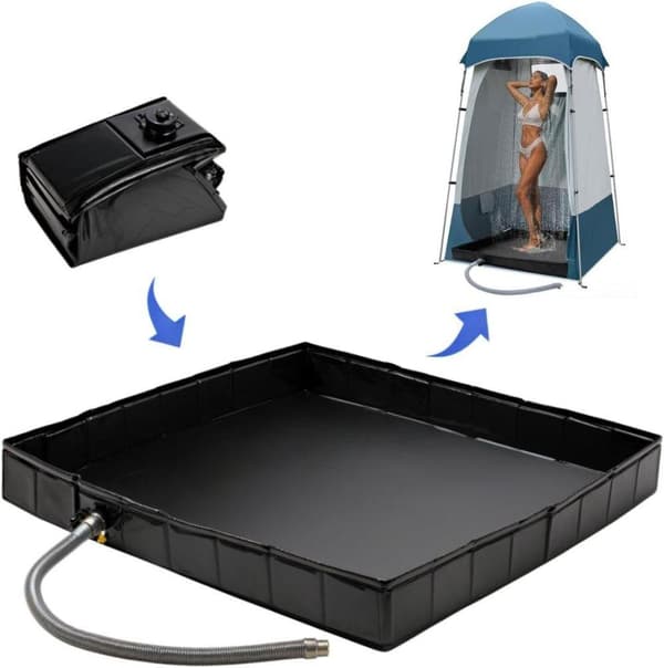 Lollanda bærbar foldbar campingbrusebase – perfekt til udendørs bruser, brusetelt, camping, autocamper, kæledyrsbad