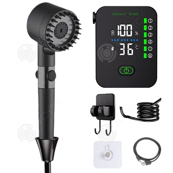 INN Campingdusch 10W vattenslang 2m Digitaldisplay smart duschvärd instickbar stark absorption av e