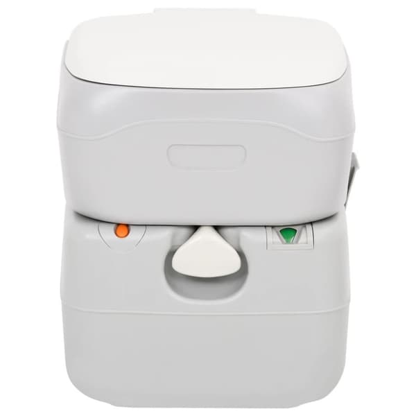 vidaXL transportabelt campingtoilet 22+12 l HDPE grå og hvid