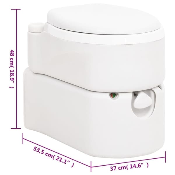 vidaXL Integroitu retkeily wc valkoinen 24+17 l HDPE ja PP
