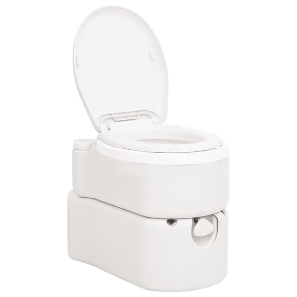 vidaXL bærbart campingtoilet 24+17 l HDPE og PP hvid