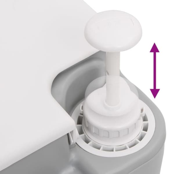 vidaXL transportabelt campingtoilet 10+10 l HDPE grå og hvid