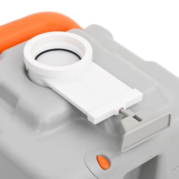 vidaXL transportabelt campingtoilet 15+10 l HDPE grå og hvid