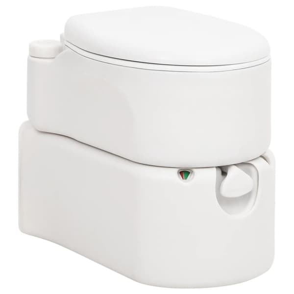 vidaXL Integrert campingtoalett hvit 24+17 L HDPE og emalje