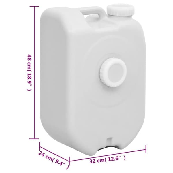 vidaXL Bærbar vanntank med adapter 24 L grå