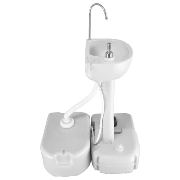 vidaXL Bærbar vanntank med adapter 24 L grå