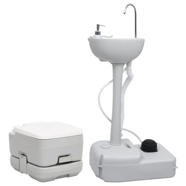 vidaXL Kannettava retkeily-WC ja käsinpesuallassarja