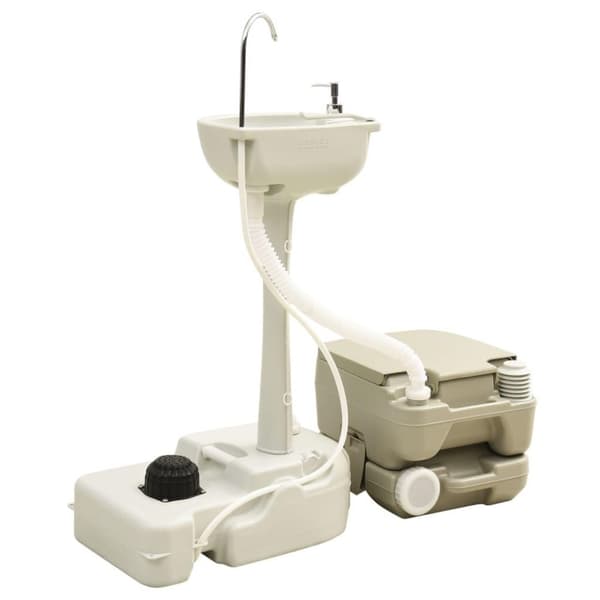 vidaXL transportabelt campingtoilet og håndvask med vandbeholder
