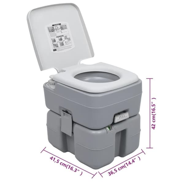 vidaXL transportabelt campingtoilet og håndvask med vandbeholder