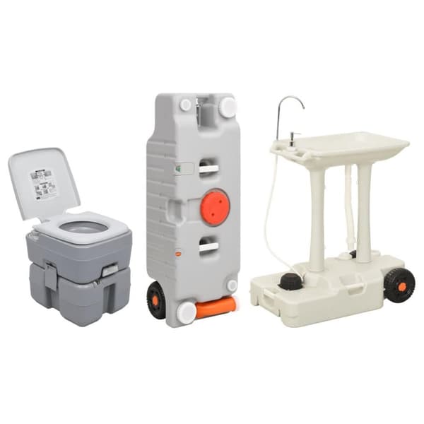 vidaXL transportabelt campingtoilet og håndvask med vandbeholder