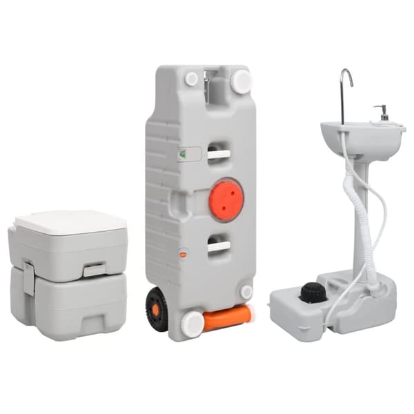 vidaXL transportabelt campingtoilet og håndvask med vandbeholder