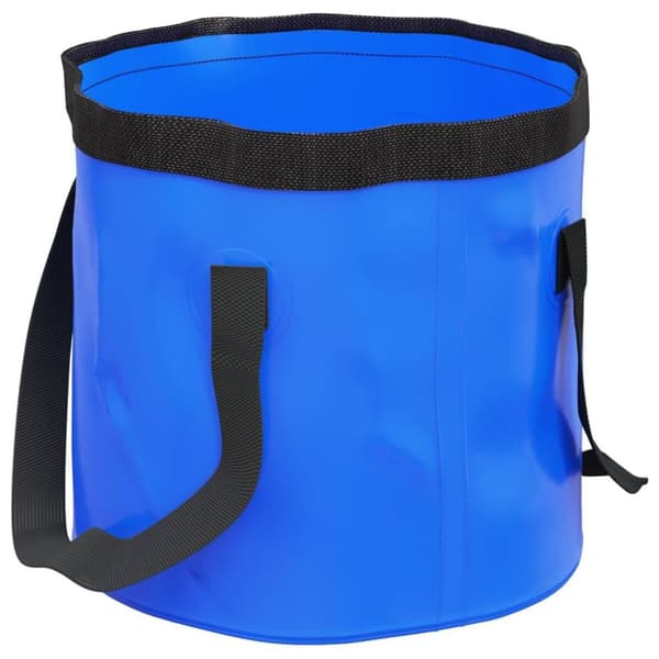 vidaXL Hopfällbara hinkar 2 st blå 20 L PVC