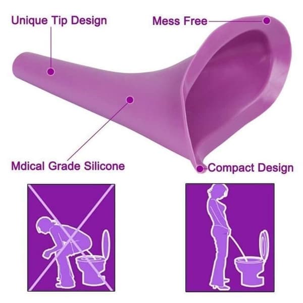 2st Bärbar Kvinnlig Urinal Utomhus Urination Device Mjuk silikon Återanvändbar