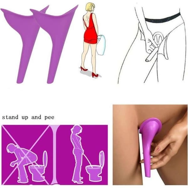 2st Bärbar Kvinnlig Urinal Utomhus Urination Device Mjuk silikon Återanvändbar