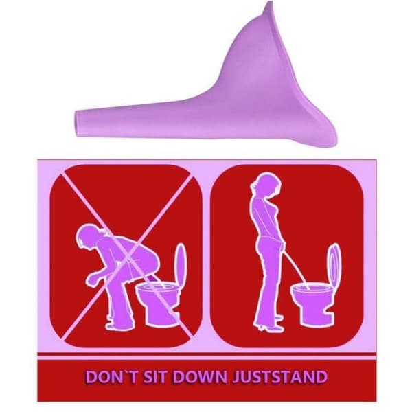 Kvinnlig Piss Urinal Portabel Feminin Urin Urin Resor Återanvändbar Silikon Piss Stående Urinal – Lila