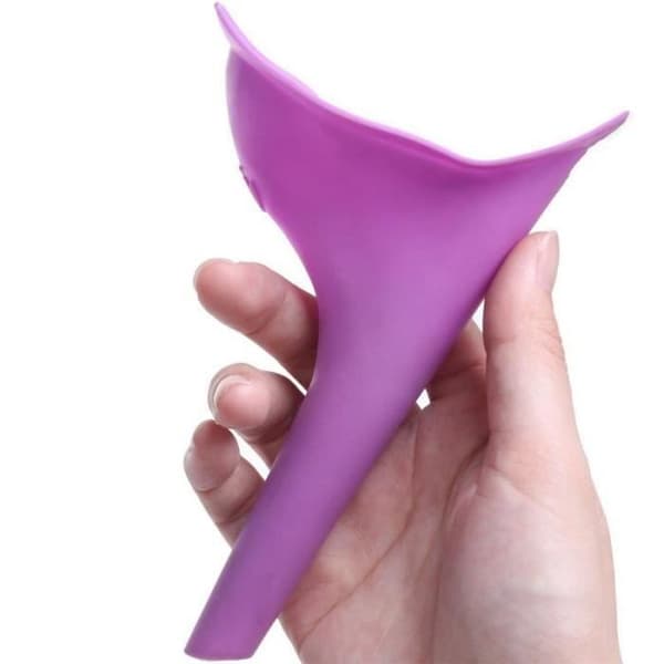 Kvinnlig Piss Urinal Portabel Feminin Urin Urin Resor Återanvändbar Silikon Piss Stående Urinal – Lila
