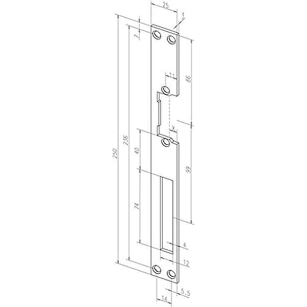 Platt slutplåt - Eff-Eff - 02135-01 - Rostfritt Stål - Mat 25 x 250 x 3 mm - Universell
