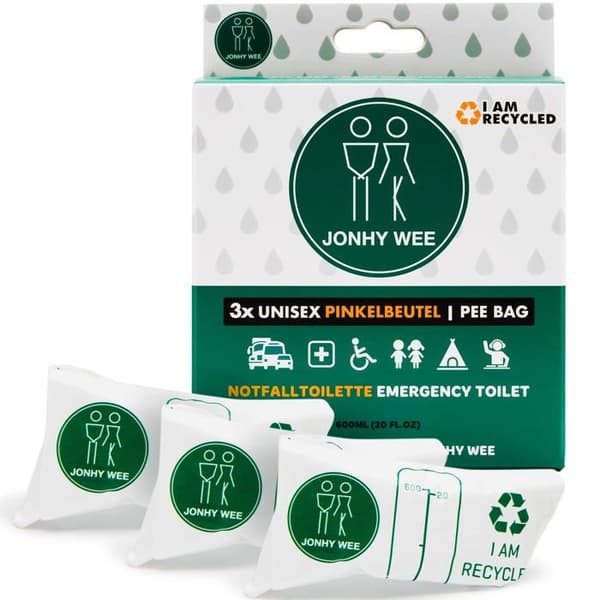 Urinoar för kvinnor - pisse-debout - bärbar urinoar Jonhy wee Campingtillbehör Unisex-Vuxen, Multifärgad, 3X