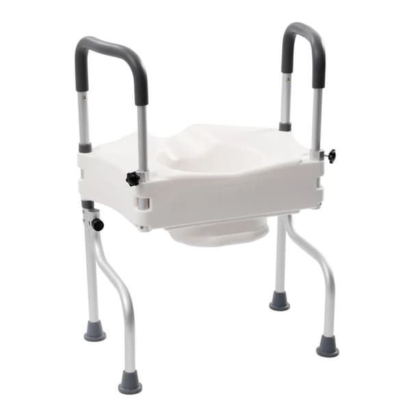 Justerbar Toiletsædehæver, Høj Belastningskapacitet 150 kg, Ergonomisk Design for Komfort,HVID