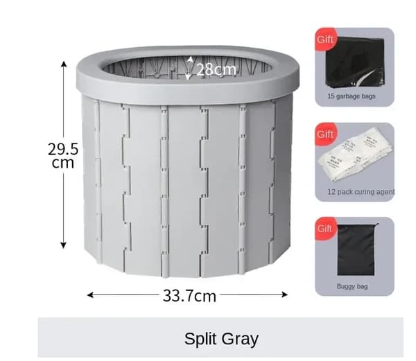 Biltur Toilet, Bærbar og Sammenklappelig Design, Inkluderer Affaldsposer og Behandlingsmidler,1STK