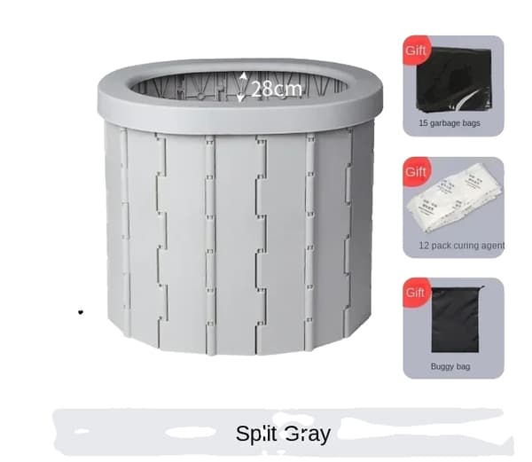 Biltur Toilet, Bærbar og Sammenklappelig Design, Inkluderer Affaldsposer og Behandlingsmidler,1STK