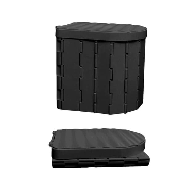 Multifunktionel Camping Sammenklappelig Toilet, Innovativ Sammenklappelig Design, Maksimal Belastning 400 lbs,sort