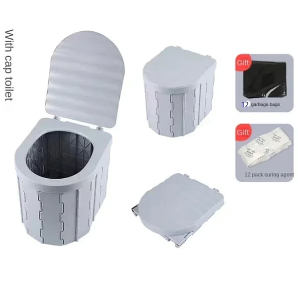 Campingtoilet, Foldbart Design, Inkluderer Affaldsposer, Flere Farvemuligheder,1STK4