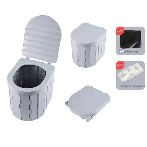 Campingtoilet, Foldbart Design, Inkluderer Affaldsposer, Flere Farvemuligheder,1STK4
