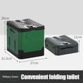 Miniatyrbillede 2 af 2: Bærbar Sammenklappelig Toilet, Kompakt Størrelse, 300 kg Belastningsevne, Multifunktionel Brug,grøn