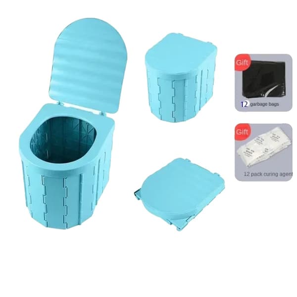 Sammenklappelig toilet, trykassisteret skyl, skjult tank, ABS-materiale,1STK5