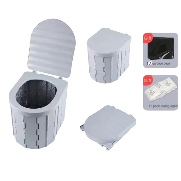 Sammenklappelig toilet, trykassisteret skyl, skjult tank, ABS-materiale,1STK4