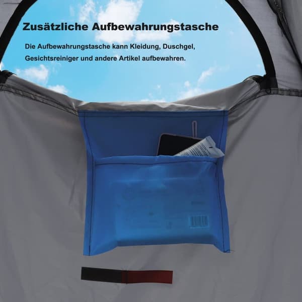 Lollanda Pop-up Telt Omklædningsrum – Stående Campingtelt til bad, toilet eller omklædning, Vandtæt og Bærbart Strandtelt
