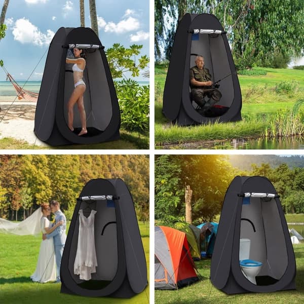 Lollanda Pop-up Telt Omklædningsrum – Stående Campingtelt til bad, toilet eller omklædning, Vandtæt og Bærbart Strandtelt