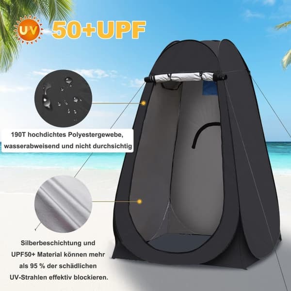 Lollanda Pop-up Telt Omklædningsrum – Stående Campingtelt til bad, toilet eller omklædning, Vandtæt og Bærbart Strandtelt