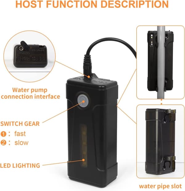 Portabel Campingdusch med Uppladdningsbar Elektrisk Pump för Strand, Camping, Trädgård och Vandring