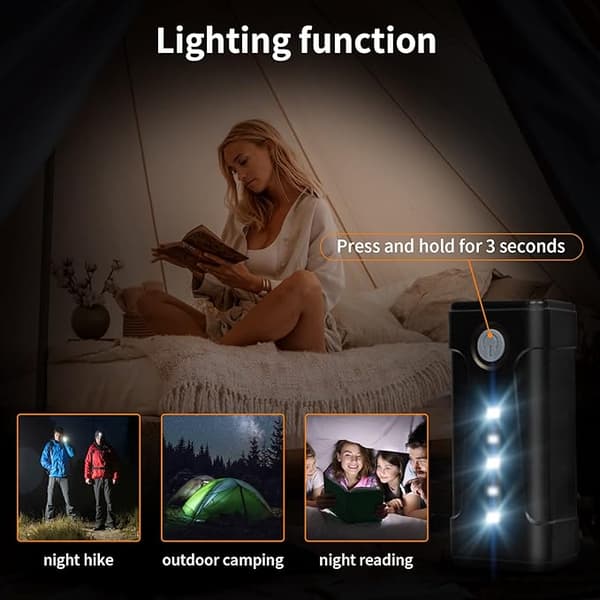 Portabel Campingdusch med Uppladdningsbar Elektrisk Pump för Strand, Camping, Trädgård och Vandring