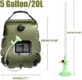 Miniatyrbillede 7 af 7: Solopvarmet campingbruser 20L – udendørs bruser med temperaturindikator, vandpose til vandreture og strand