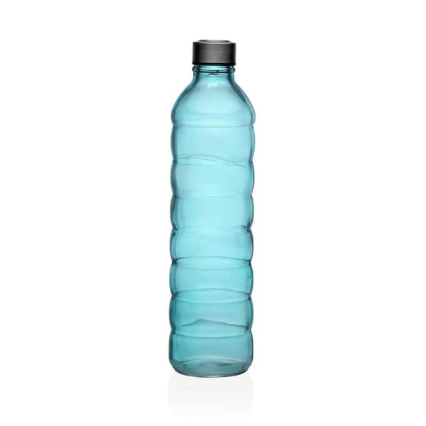 Flaska Versa 1,22 L Blå Glas Aluminium 8,5 x 33,2 x 8,5 cm