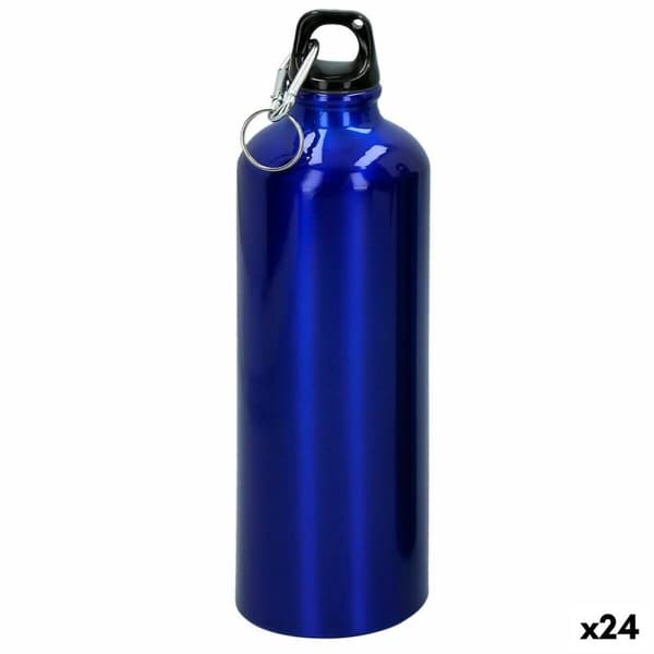 Vandflaske Aktive 750 ml Snap-krog Aluminium 7 x 25 x 7 cm (24 enheder)
