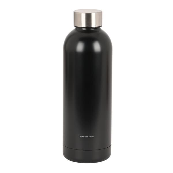 Ruostumattomasta teräksestä tehty termospullo Safta Black 500 ml Musta
