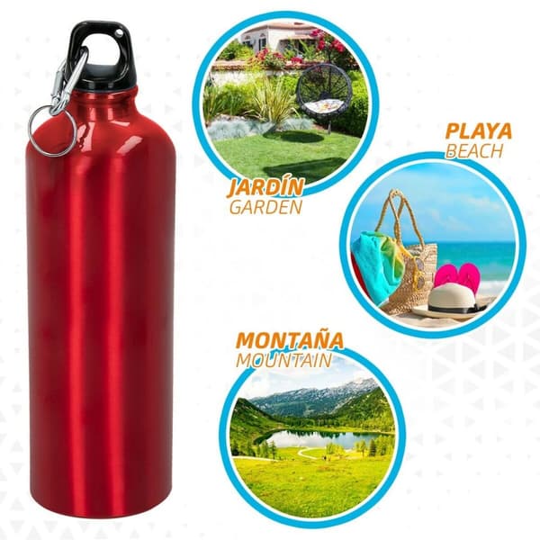 Varmeflaske Aktive 750 ml Karabinkrok Aluminium 7 x 25 x 7 cm (24 enheter)