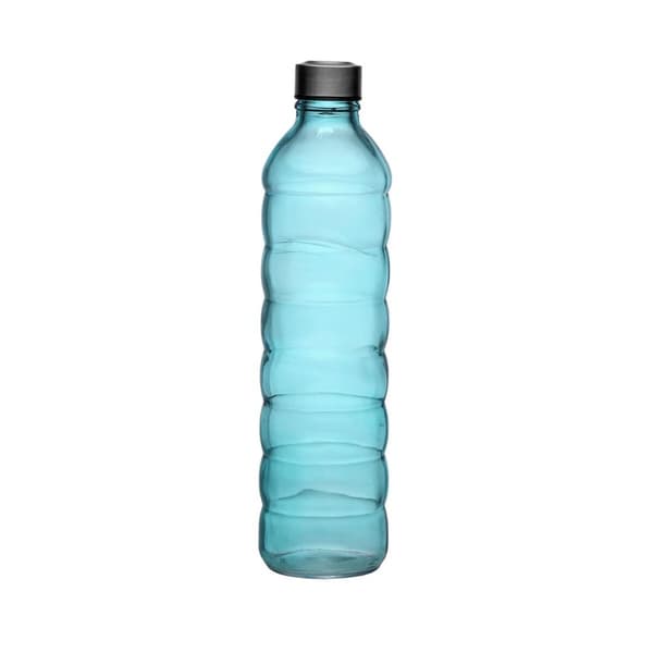 Flaska Versa 1,22 L Blå Glas Aluminium 8,5 x 33,2 x 8,5 cm