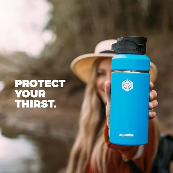 AQUAMIRA SHIFT FILTER BOTTLE 1000 ML BLUE, isolerad vattenflaska med filter